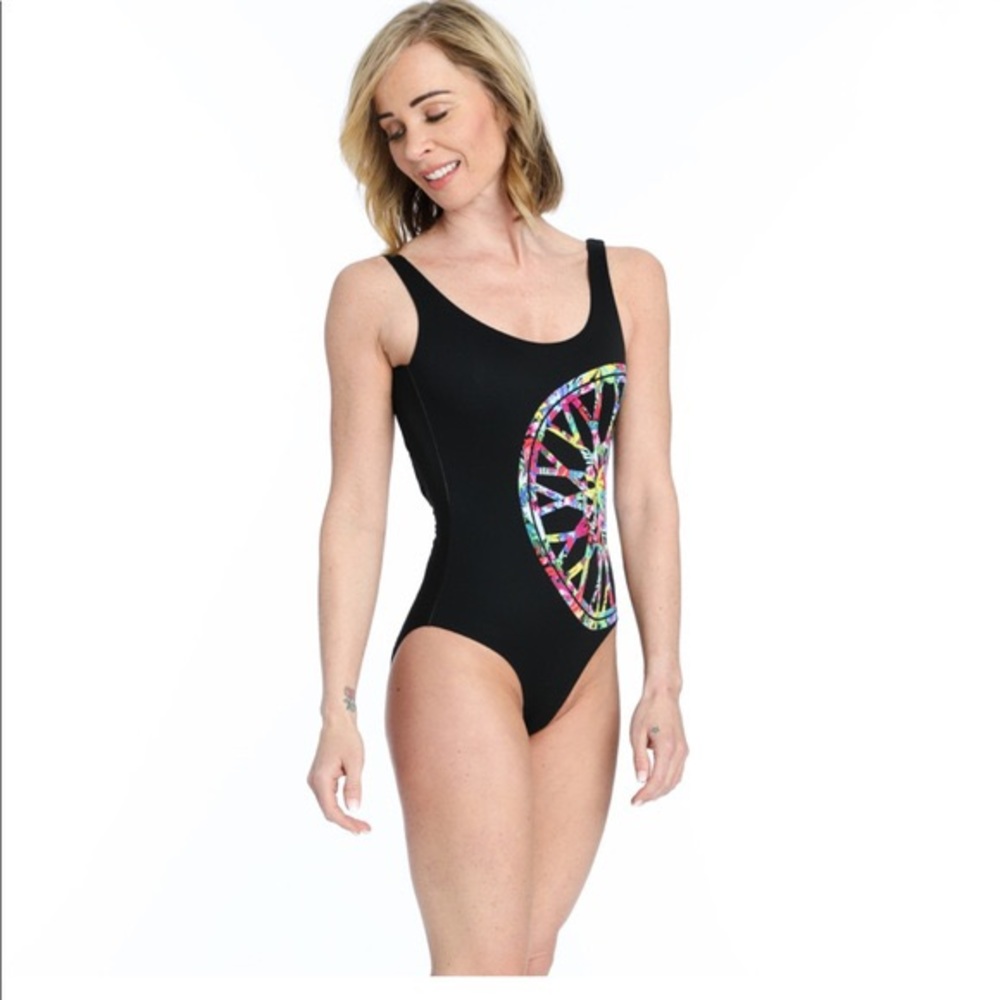 NWT SoulCycle Kelly Black Multi Wheel One Piece L